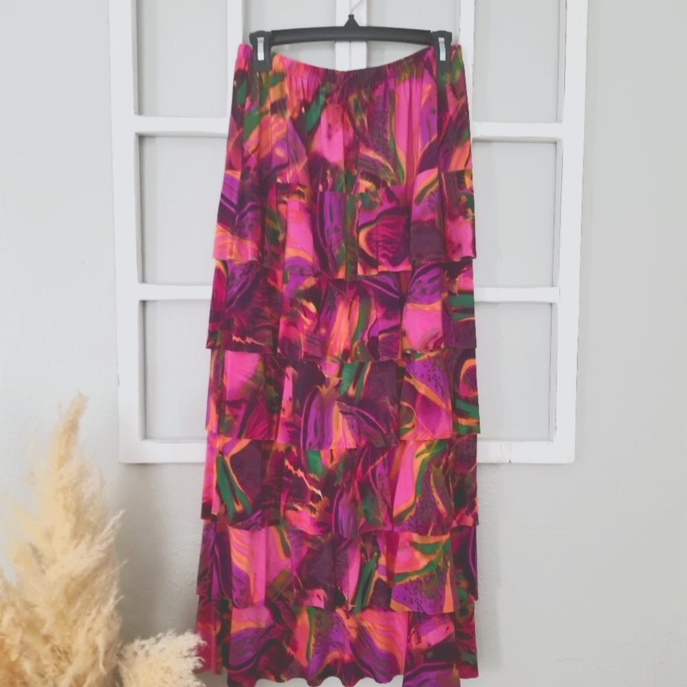 Ruffled maxi skirt